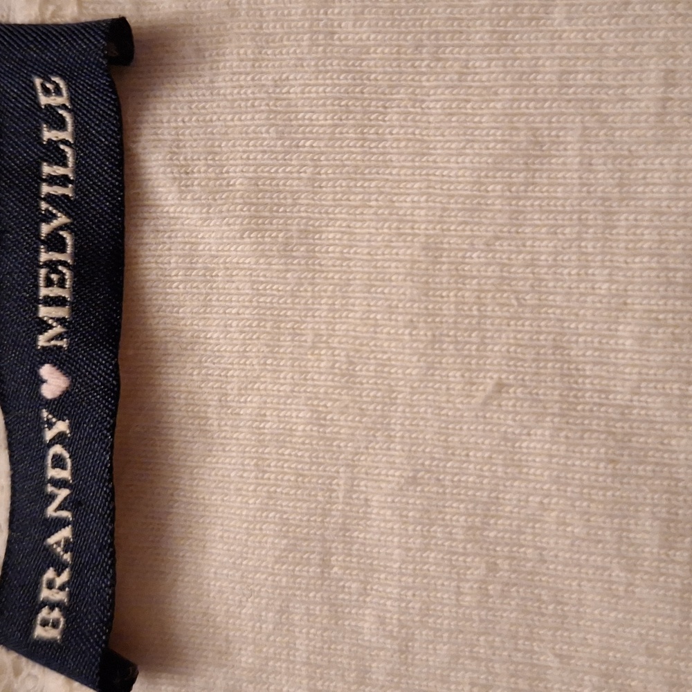 Brandy🩷Melville Adorable Cream Cap Sleeve Lace Round Neck O/S - Picture 3 of 5